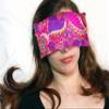 Candi Andi Handmade Luxe Serenity Eye Pillow - All-Natural Flaxseed & Lavender Scented  Weighted Eye Mask for Yoga, Meditation, Hot & Cold Therapy - Fuchsia Garden - TEPL-FG view 1