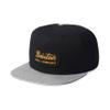 Brixton Men's JOLT Medium Profile Snapback HAT Hat, Black/Heather Grey, O/S view 1