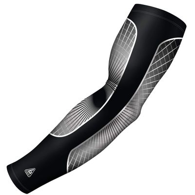 B-Driven Sports Pro-Fit Compression Arm Sleeve for Baseball, Basketball, Football - Muscle-Tendon, Bruising Reduction - Athletic, Men, Women, Youth, Kids - Grey | Grand Slam XXS (YL) - 1 Pc