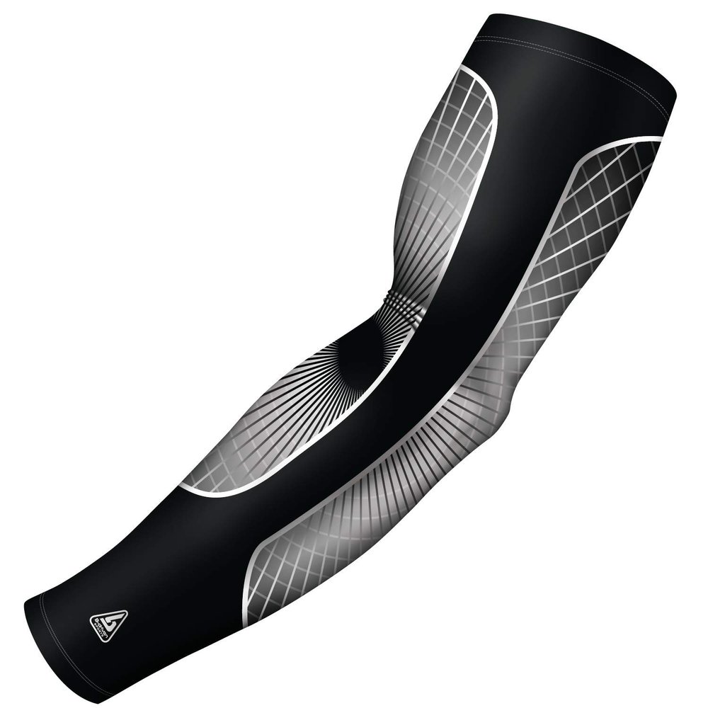 B-Driven Sports Pro-Fit Compression Arm Sleeve for Baseball, Basketball, Football - Muscle-Tendon, Bruising Reduction - Athletic, Men, Women, Youth, Kids - Grey | Grand Slam XXS (YL) - 1 Pc