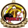 Bowling Medals - 2.5" Gold Bowling Turkey Medal Award Includes Red White and Blue Neck Ribbon, Great Bowling Awards 100 Pack Prime view 2