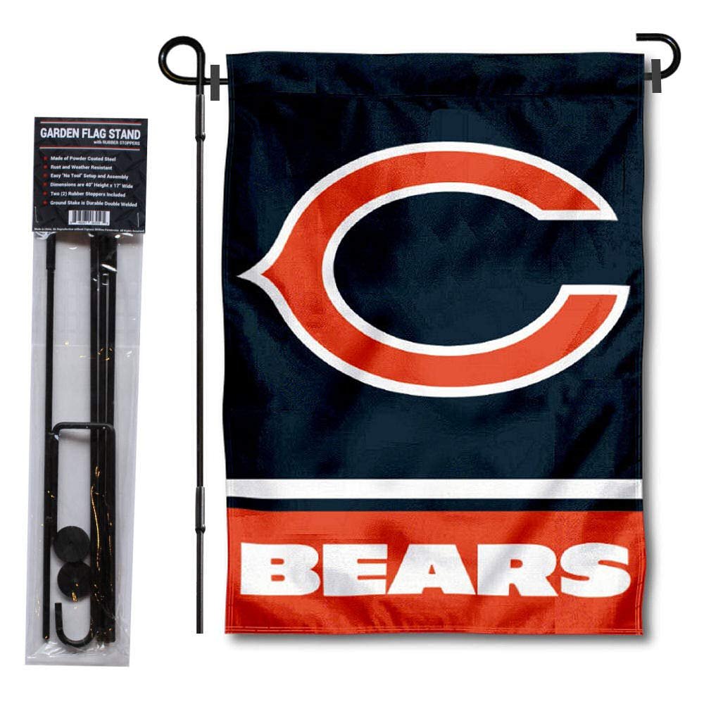 Chicago Bears C Logo Garden Flag with Stand Holder