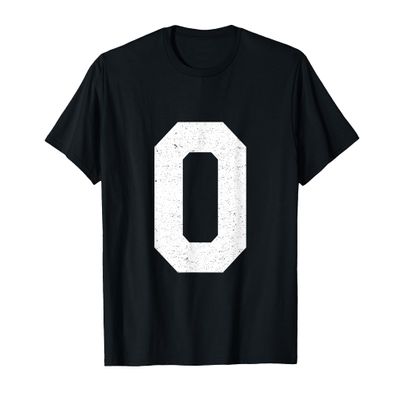 #0 Zero Jersey Uniform Varsity Sports Number T-Shirt