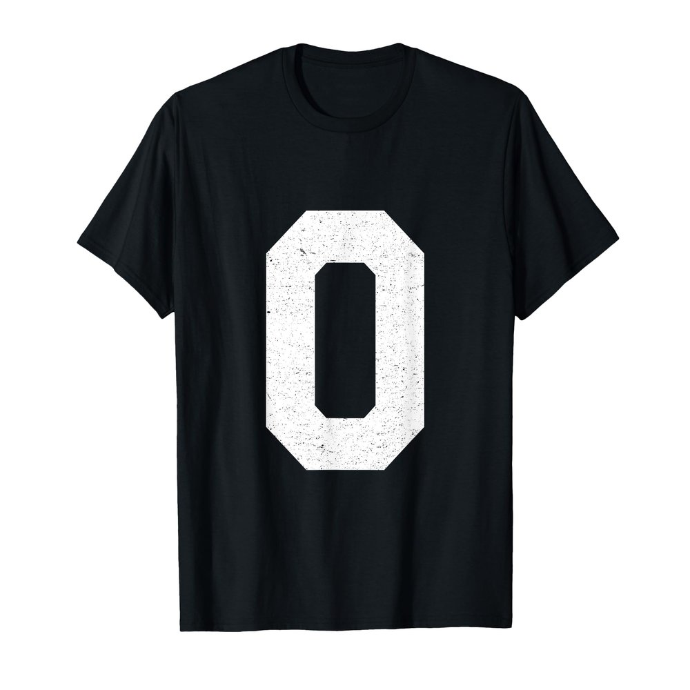 #0 Zero Jersey Uniform Varsity Sports Number T-Shirt