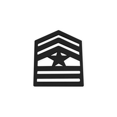 US Army ROTC Black Metal Pin On Rank (E9 Sergeant Major)
