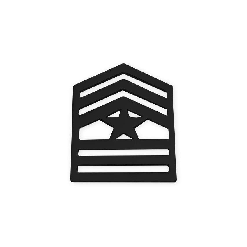 US Army ROTC Black Metal Pin On Rank (E9 Sergeant Major)