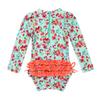 Alvivi Infant Baby Girls Long Sleeve One Piece Floral Printed Swimsuit Bathing Suit Rash Guard (Light Green, 18-24 Months) view 2