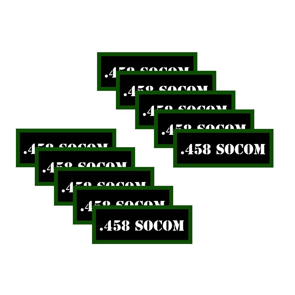 Speed Demon Hot Rod Shop Ammo Can Labels 458 SOCOM Ammunition Decals 458 SOCOM 10 Pack Adhesive Vinyl 3"x1.15"