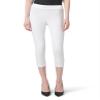 HUE womens Wide Waistband Blackout Cotton Capri Leggings, Assorted Hosiery, White, 3X US view 1