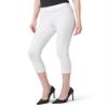 HUE womens Wide Waistband Blackout Cotton Capri Leggings, Assorted Hosiery, White, 3X US view 3