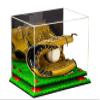 Better Display Cases Acrylic Baseball Glove Display Case with Mirror, Red Risers and Turf Base (A004-RR) view 1