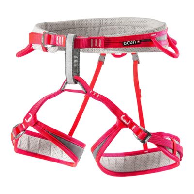Ocun Neon 3 Womens Climbing Sport Harness - Lightweight, Three Buckle Rock Climbing Harness, Pink, Large