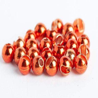 Blue Wing Olive Slotted Tungsten Beads for Fly Tying- 100 Pack (Metallic Orange, 3.2 mm (1/8"))