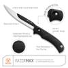 OUTDOOR EDGE RazorMax - Replaceable Fixed Blade Hunting Knife with 3.5" Drop-Point, 5" Boning/Fillet Blades, Belt Sheath and Detachable Blade Carrier (Black, 6 Blades) view 2