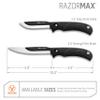 OUTDOOR EDGE RazorMax - Replaceable Fixed Blade Hunting Knife with 3.5" Drop-Point, 5" Boning/Fillet Blades, Belt Sheath and Detachable Blade Carrier (Black, 6 Blades) view 4