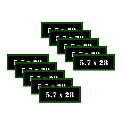 Speed Demon Hot Rod Shop Ammo Can Labels 5.7 x 28 Ammunition Decals 5.7 x 28 10 Pack Adhesive Vinyl 3"x1.15"
