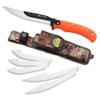 OUTDOOR EDGE RazorMax - Replaceable Fixed Blade Hunting Knife with 3.5" Drop-Point, 5" Boning/Fillet Blades, Belt Sheath and Detachable Blade Carrier (Orange, 6 Blades) view 1