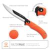 OUTDOOR EDGE RazorMax - Replaceable Fixed Blade Hunting Knife with 3.5" Drop-Point, 5" Boning/Fillet Blades, Belt Sheath and Detachable Blade Carrier (Orange, 6 Blades) view 4