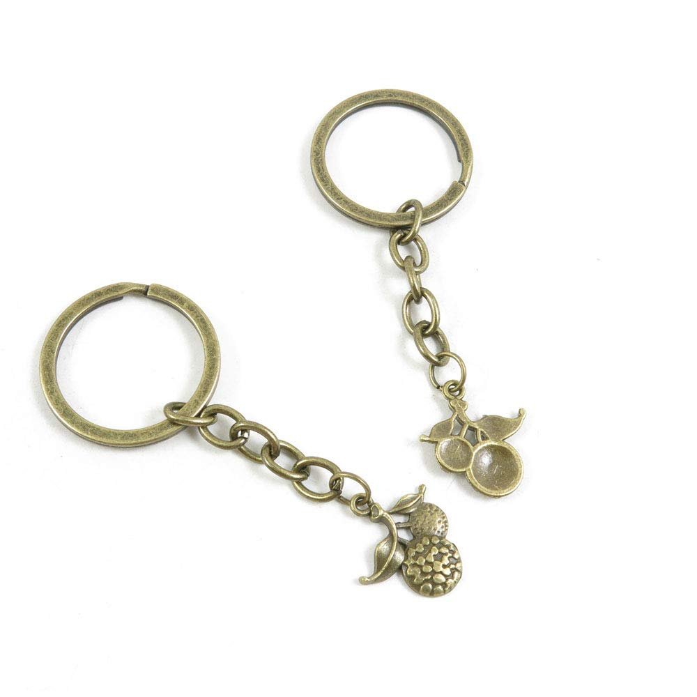 20 Items Keychain Keyring Key Tags Chains Rings Jewelry Bag Charms V3GG3 Tangerine Litchi Fruit