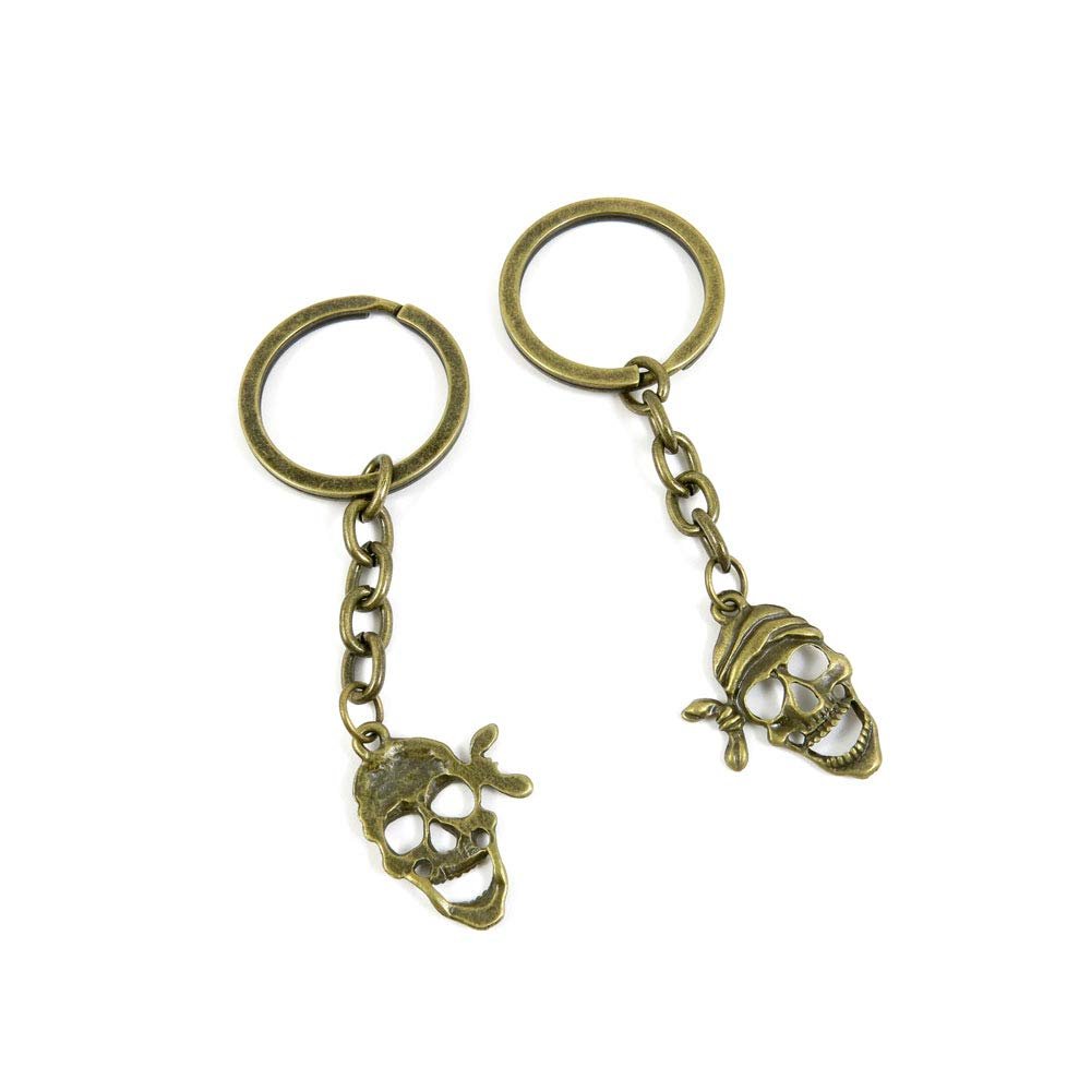5 Items Keychain Keyring Key Tags Chains Rings Jewelry Bag Charms F4GP3 Pirate Skull