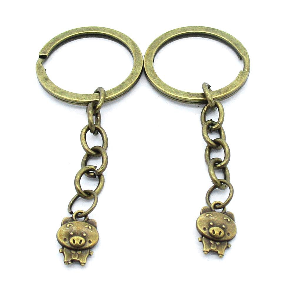1 Items Keychain Keyring Key Tags Chains Rings Jewelry Bag Charms AA442 Pig Piggy