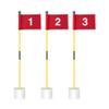 KINGTOP Miniature Golf Flagstick, Practice Putting Green Flags for Yard, Golf Pin Flag Hole Cup Set, Portable 2-Section Design, 3ft Flagpole, Indoor | Outdoor, Red Flag Numbered #1 2 3, 3-Pack view 1