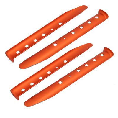 Aexit 4pcs 12-inch Home hardware Aluminium Alloy Sand Snow Tent Stake Orange for Camping Hiking Model:92as533qo134