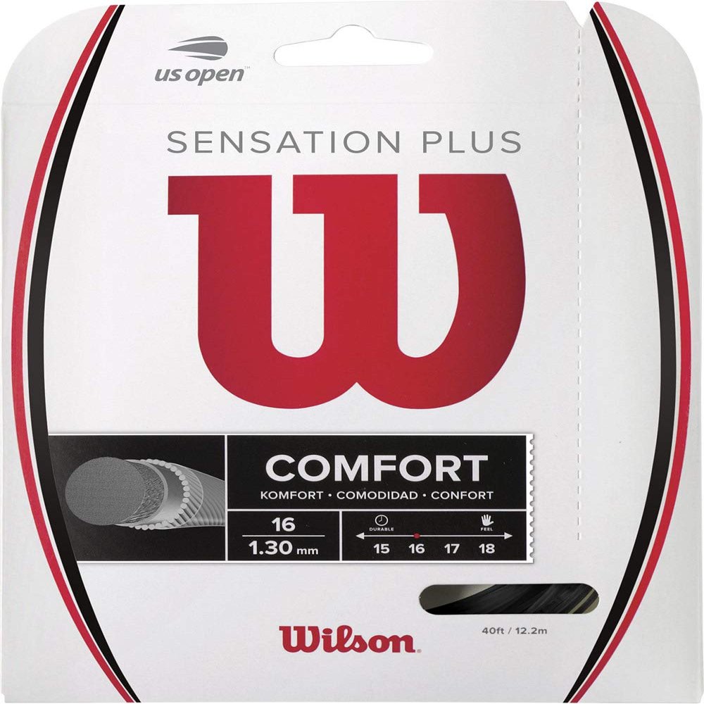 Wilson Sensation Plus 16 Tennis String - Set, Black