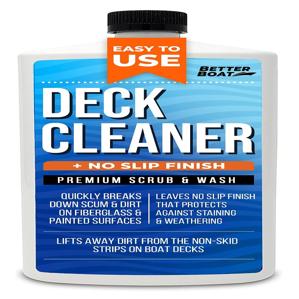 Better Boat Deck Cleaner for Non-Skid Strips on Fiberglass, Vinyl, Aluminum and Pontoons, Marine Grade Deck Wash That Won't Strip Wax or Polish