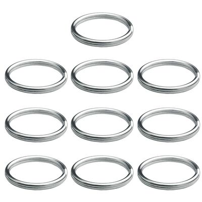 Marine Grade 316 Stainless Steel Key Ring Key Chain Heavy Duty Keychain Split Ring Connector for Scuba Gear BCD Attachment (30mmx10)