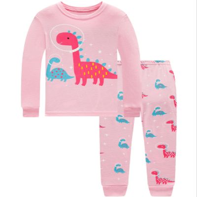 Dolphin&Fish Girls Pajamas 100% Cotton Toddler Pjs Long Sleeve Kid Sleepwear Sets 2T Purple