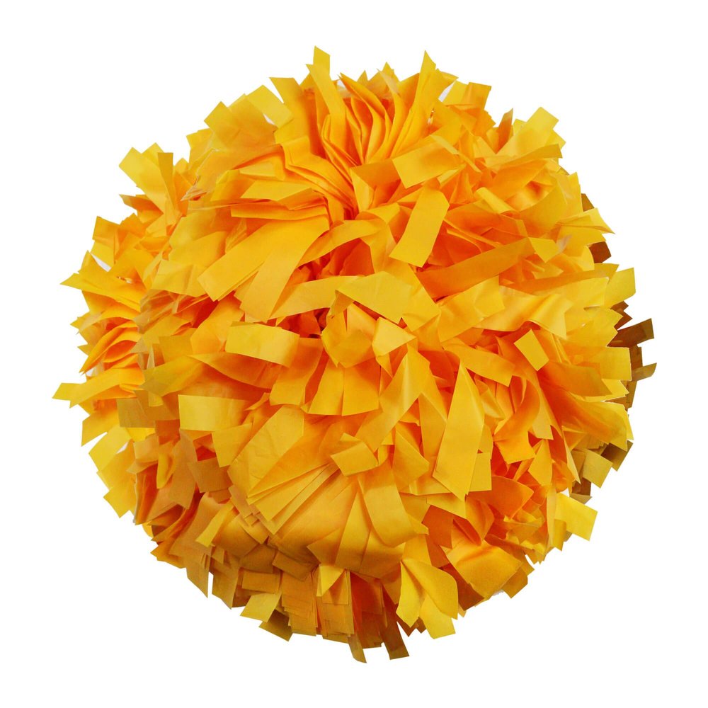 Danzcue 2 Pack 6 Inches Plastic Cheerleading Pom Pom with Baton Handle (Gold, One Size)