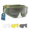 xaegistac Airsoft Goggles, Tactical Safety Goggles Anti Fog Military Eyewear with 3 Interchangable Lens for Paintball Riding Shooting Hunting Cycling (ArmyGreen) view 1