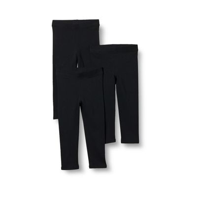Amazon Essentials Big Girl's Girls' 3-Pack Leggings Pants, black/black/black, M (8)