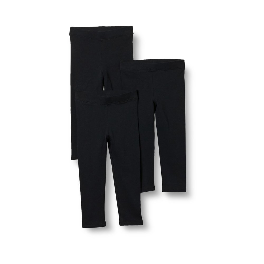 Amazon Essentials Big Girl's Girls' 3-Pack Leggings Pants, black/black/black, M (8)