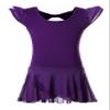 Girls Ballet Dance Leotards with Flutter Sleeve Petal Skirt and Bowknot Back(YW3033-M-10) view 1