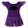 Girls Ballet Dance Leotards with Flutter Sleeve Petal Skirt and Bowknot Back(YW3033-M-10) view 2