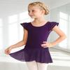 Girls Ballet Dance Leotards with Flutter Sleeve Petal Skirt and Bowknot Back(YW3033-M-10) view 4