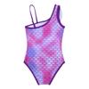 ranrann Kids Baby Girls One Piece Swimsuit One Shoulder Ruffled Children Mermaid Swimwear Bathing Suit Beachwear Purple 2-3 view 4