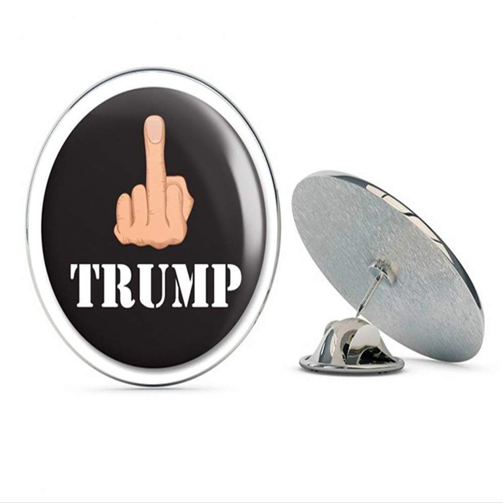 Anti Trump President - Round Metal 0.75" Lapel Pin Hat Shirt Pin Tie Tack Pinback