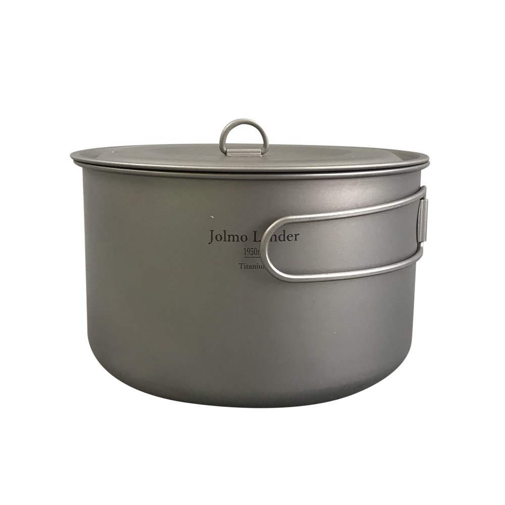 Jolmo Lander Light Titanium Pot 1950ml Camping Titanium Cookware Outdoor Ultralight Pot