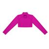 Agoky Youth Girls Long Sleeve Turtleneck Mock Neck Sports Dance Crop Top for Gym Yoga Cheer Rose_Red 14 view 3