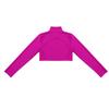Agoky Youth Girls Long Sleeve Turtleneck Mock Neck Sports Dance Crop Top for Gym Yoga Cheer Rose_Red 14 view 4
