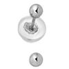 14k Real White Gold Stud Ball Earrings W/Silicone Covered Gold Pushbacks - 3 mm view 3