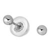 14k Real White Gold Stud Ball Earrings W/Silicone Covered Gold Pushbacks - 3 mm view 4