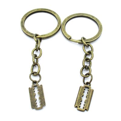 5 Items Keychain Keyring Key Tags Chains Rings Jewelry Bag Charms AA441 Razor Blade