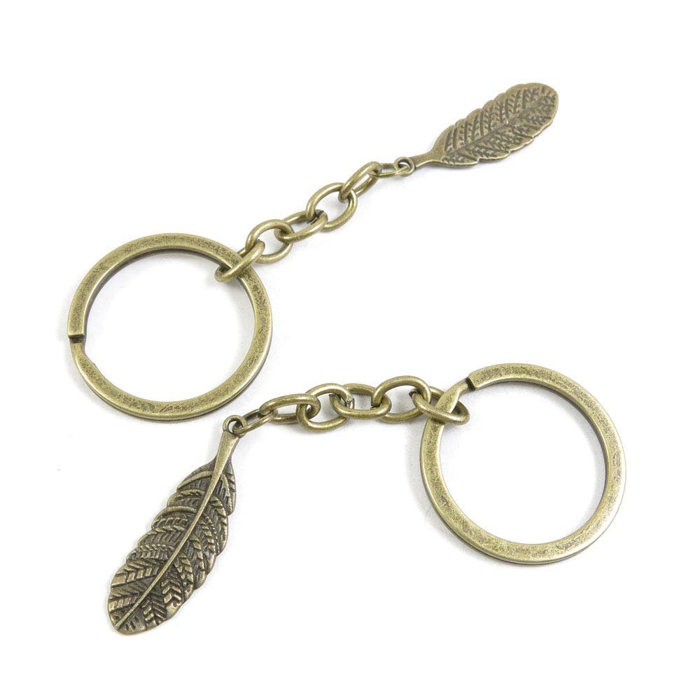 20 Items Keychain Keyring Key Tags Chains Rings Jewelry Bag Charms P5AX0 Feather Plumage Plume