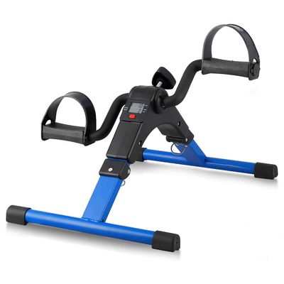 Folding Pedal Exerciser, Mini Exercise Bike Under Desk Bike Foot Pedal Exerciser, Foot Hand Cycle Portable Peddler Machine Bicycle Exerciser Arm Leg Exerciser While Sitting