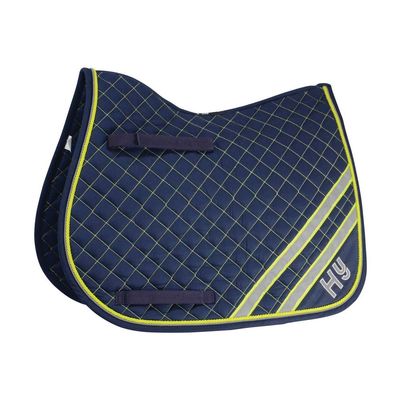 HyWITHER Reflector Saddle Pad (Cob/Full) (Fluorescent Yellow/Silver)