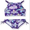 Kanu Surf Girls' Big Charlotte Floral Halter Tankini Beach Sport 2-Piece Swimsuit, Purple, 12 view 1
